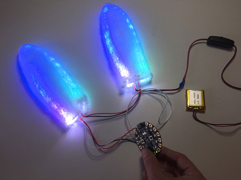 Orient the ears so the animation runs left to right